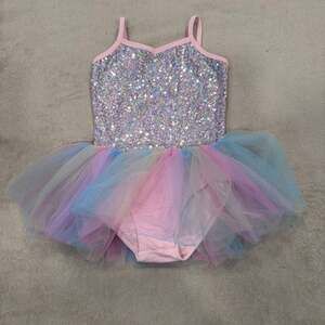 Zaclotre Little Girls Sequin  Ballet Leotards Tutu Rainbow 3-4 YRS